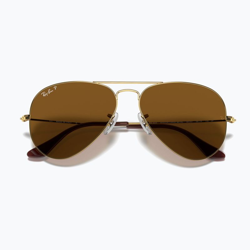 Napszemüveg Ray-Ban Aviator Classic arista arany/barna polarizált 3