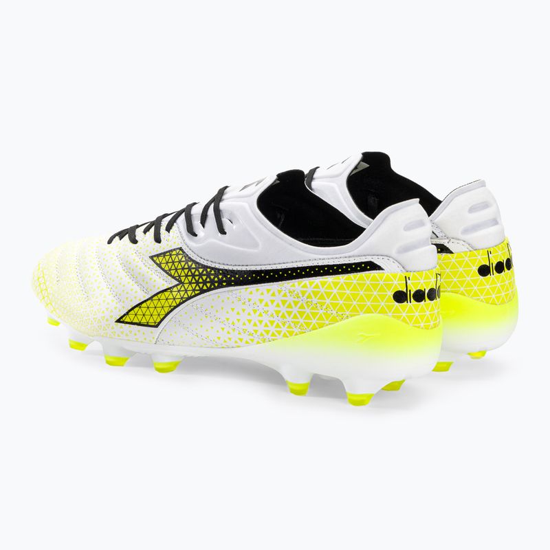 Férfi Diadora Brasil Elite Tech Tech GR LPX labdarúgó cipő fehér/fekete/fluo sárga 3