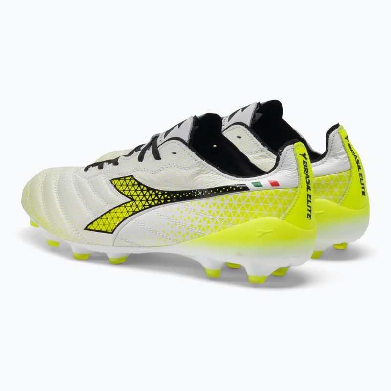 Férfi Diadora Brasil Elite Tech Tech GR ITA LPX futballcipő fehér/fekete/fluo sárga 3