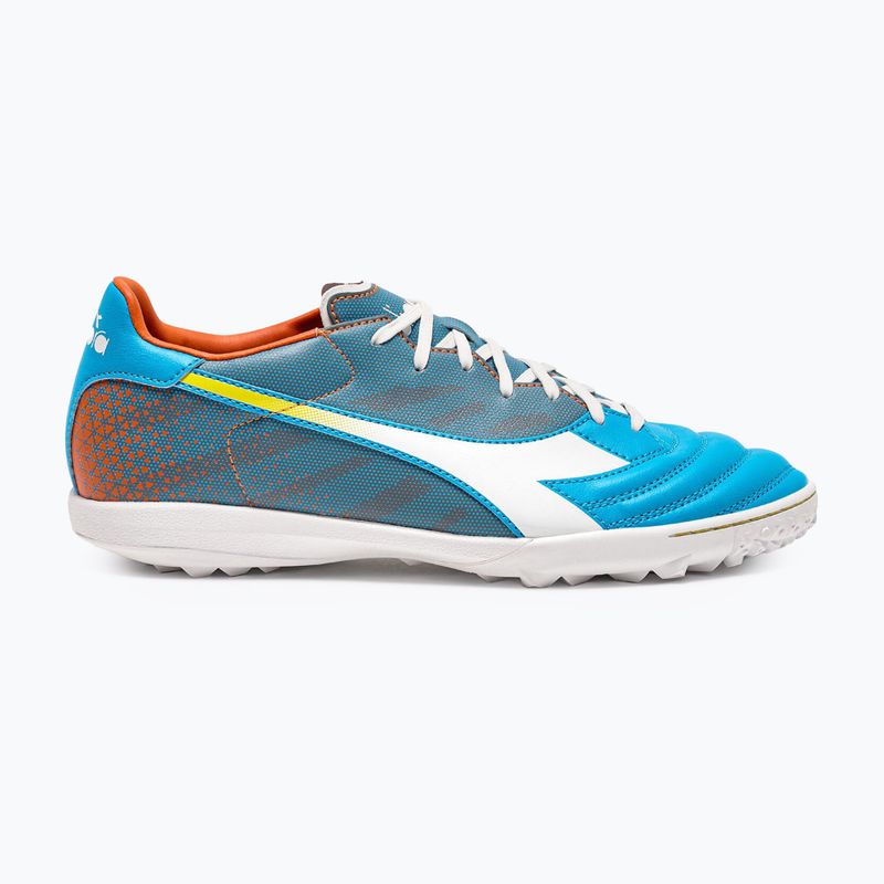 Férfi focicipő Diadora Brasil Elite Veloce GR TFR blue fluo/white/orange 8