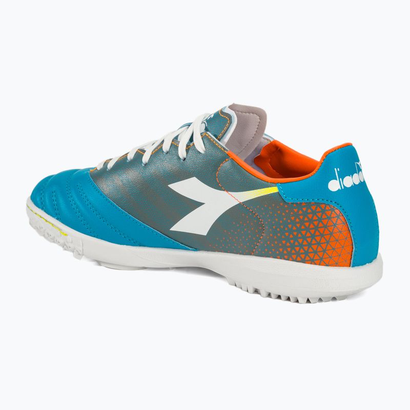 Férfi focicipő Diadora Brasil Elite Veloce GR TFR blue fluo/white/orange 3