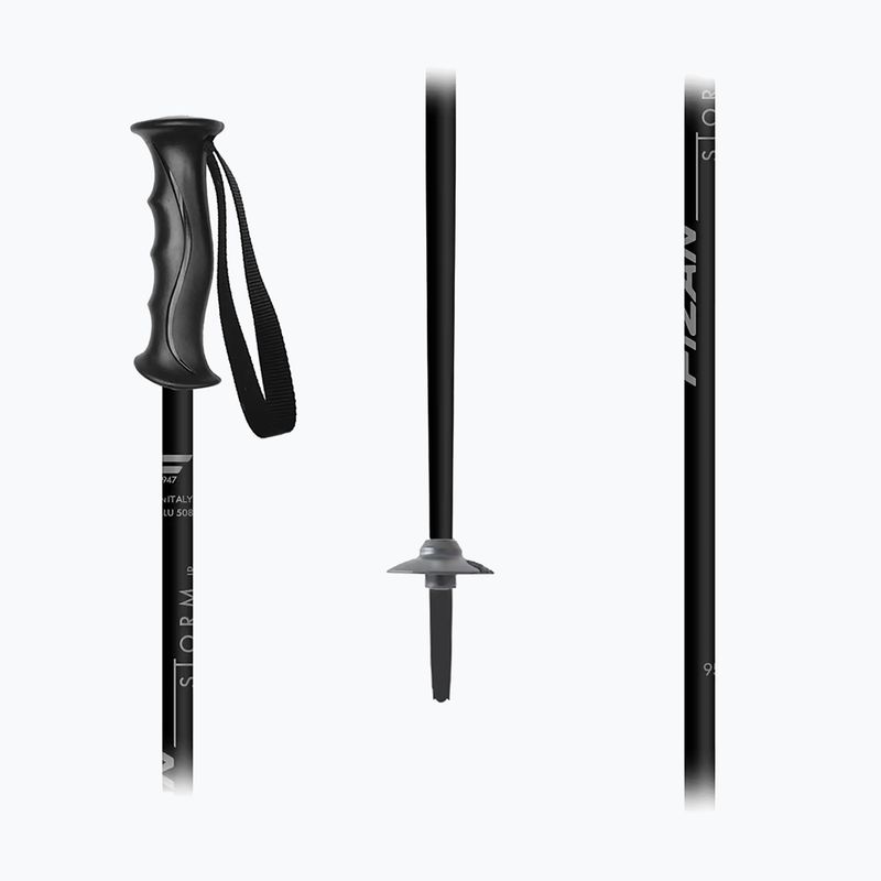 Gyermek síbotok Fizan Storm Jr black/grey 2