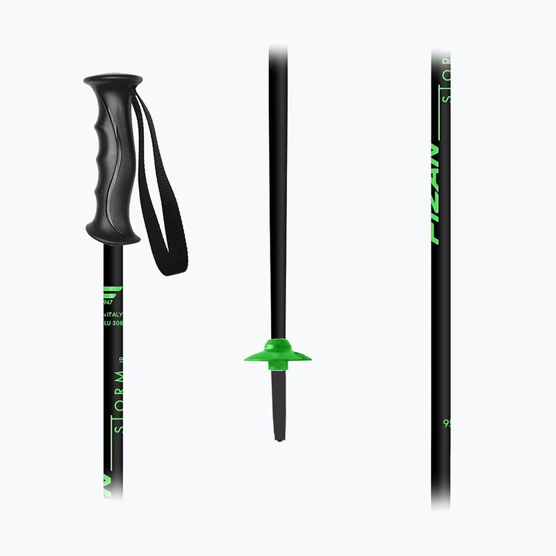 Gyermek síbotok Fizan Storm Jr black/green 2