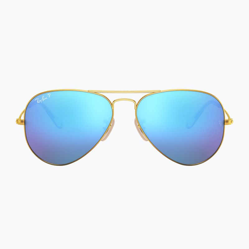 Napszemüveg Ray-Ban Aviator Classic matt arany/kék polarizált 2