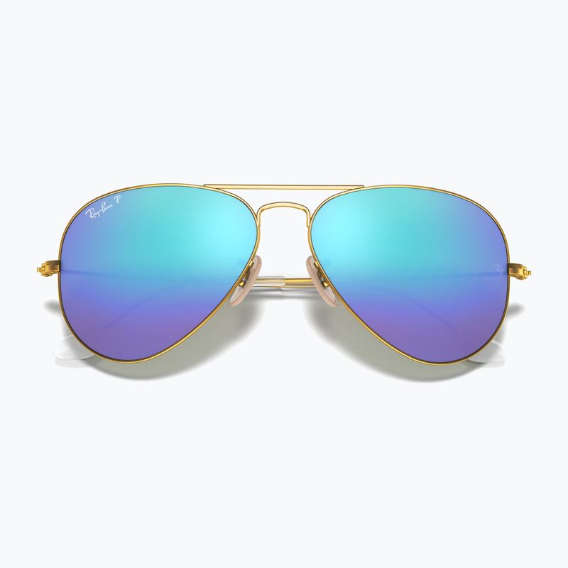 Napszemüveg Ray-Ban Aviator Classic matt arany/kék polarizált 3