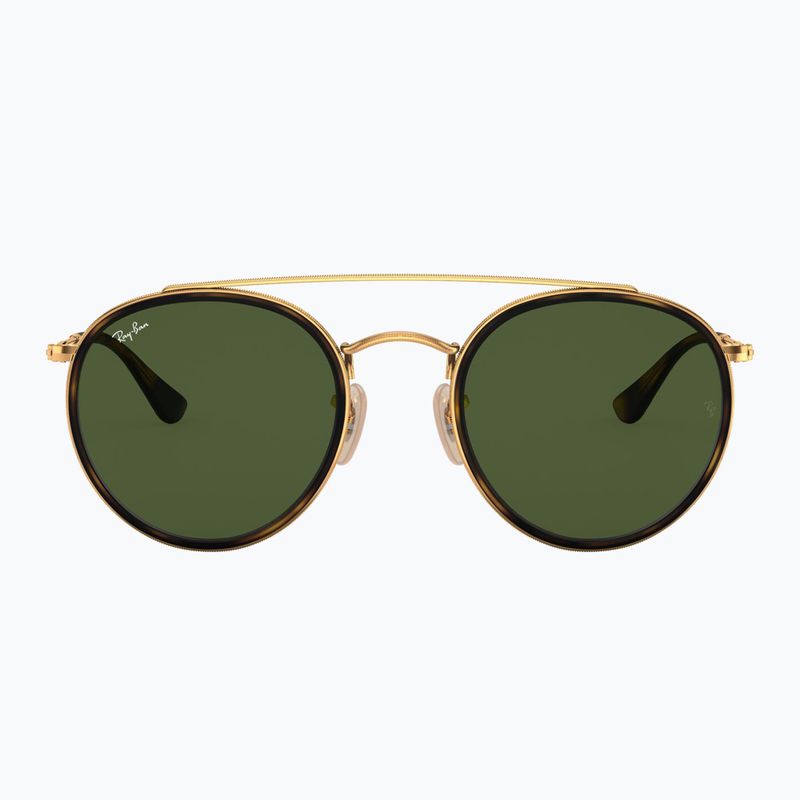 Napszemüveg Ray-Ban Round Double Bridge arista gold/green g-15 2