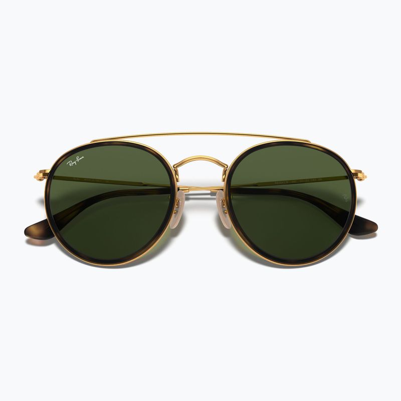 Napszemüveg Ray-Ban Round Double Bridge arista gold/green g-15 3