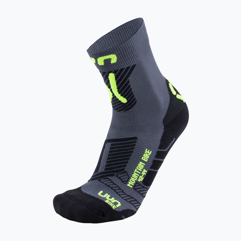 Férfi kerékpáros zokni UYN MTB anthracite/yellow fluo 5