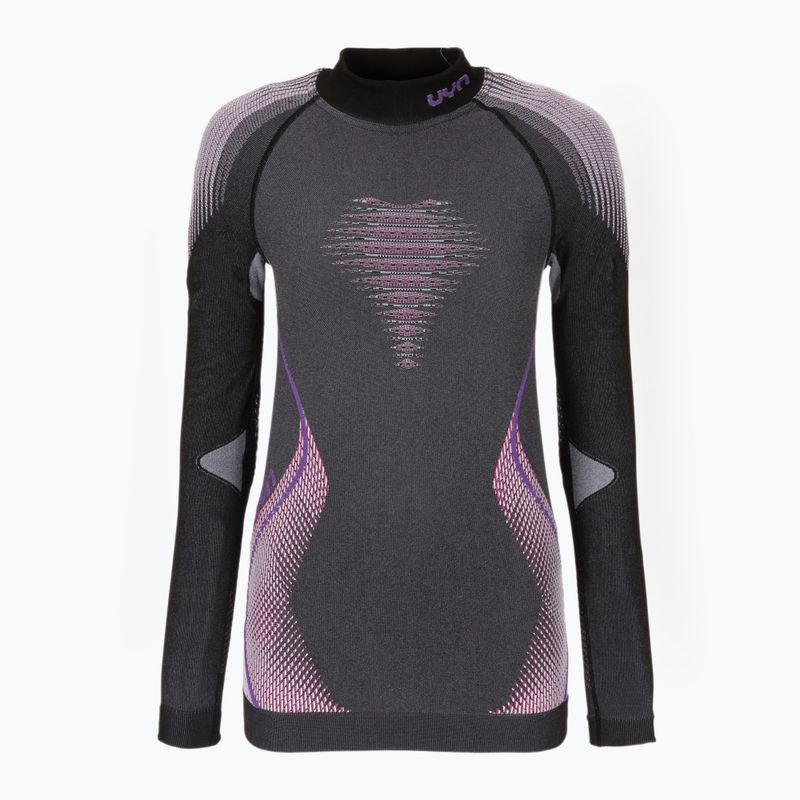 Női termikus pulóver UYN Evolutyon UW Shirt Turtle Neck anthracite melange/raspberry/purple