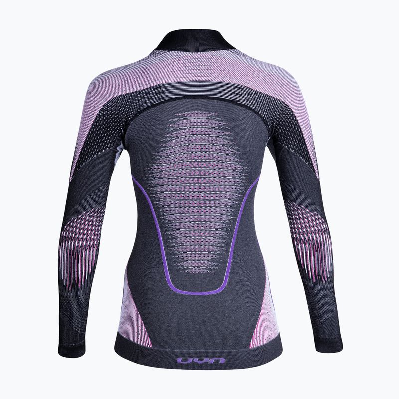 Női termikus pulóver UYN Evolutyon UW Shirt Turtle Neck anthracite melange/raspberry/purple 7