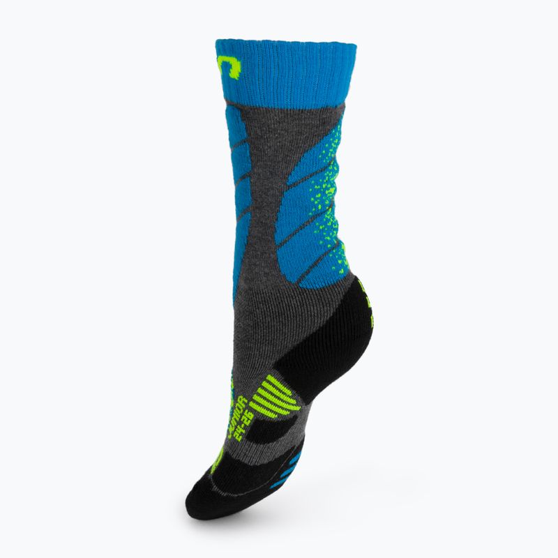 Gyermek sí zokni UYN Ski Junior medium grey melange/turquoise 2