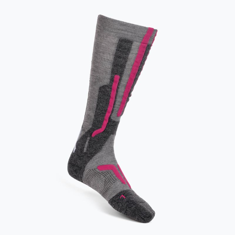 Női sízokni UYN Ski Merino light grey/pink
