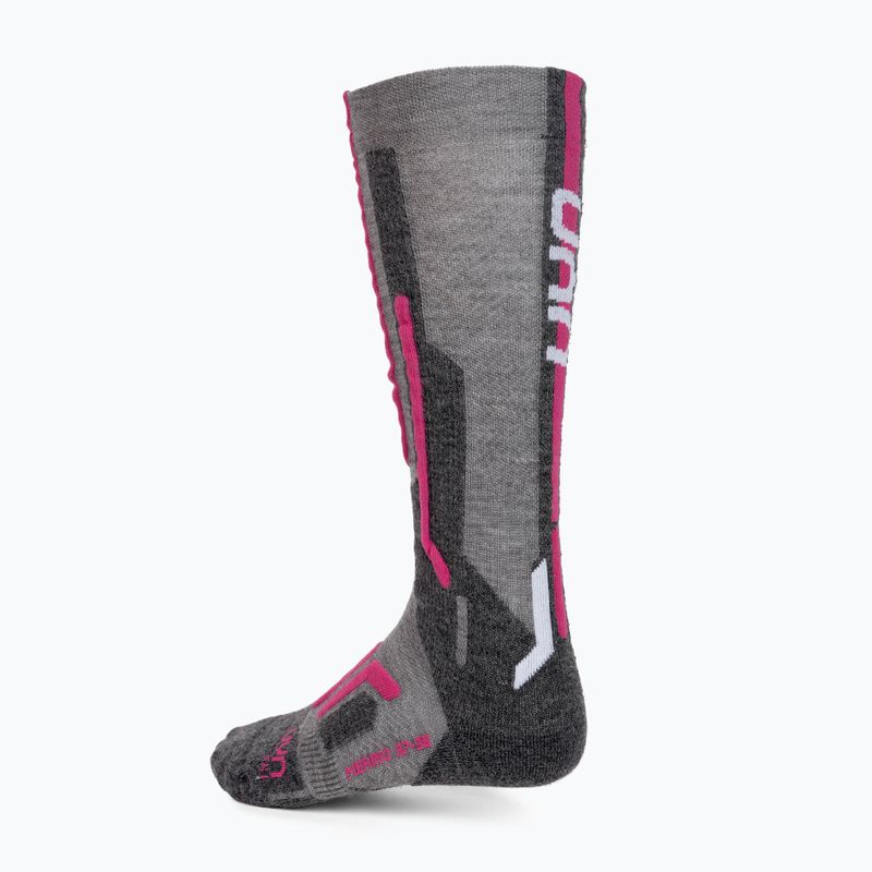 Női sízokni UYN Ski Merino light grey/pink 3