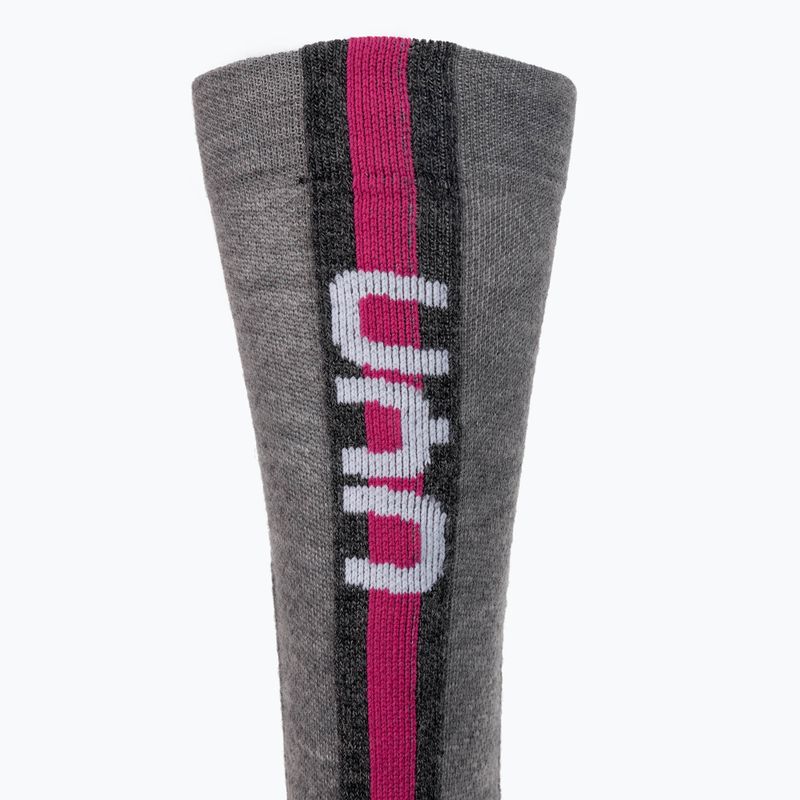 Női sízokni UYN Ski Merino light grey/pink 4