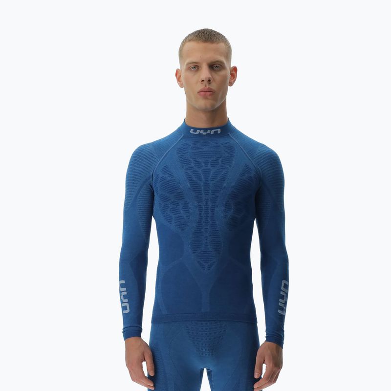 Férfi termoaktív pulóver UYN Elevatyon Biomorph Turtle Neck blue atoll