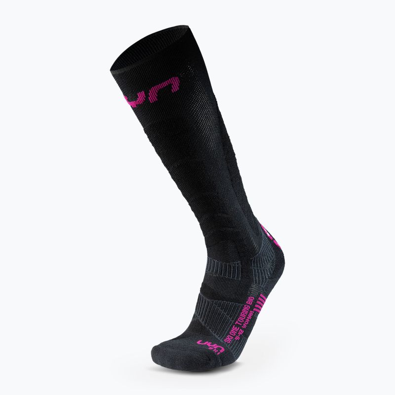 Női sízokni UYN Ski Touring One Bio black/pink yarrow 5