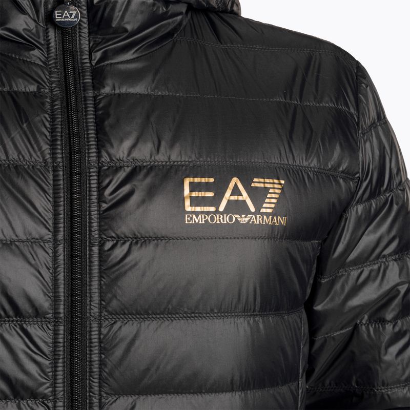 Férfi dzseki EA7 Emporio Armani Train Core ID Down Light Hoodie black/gold logo 3