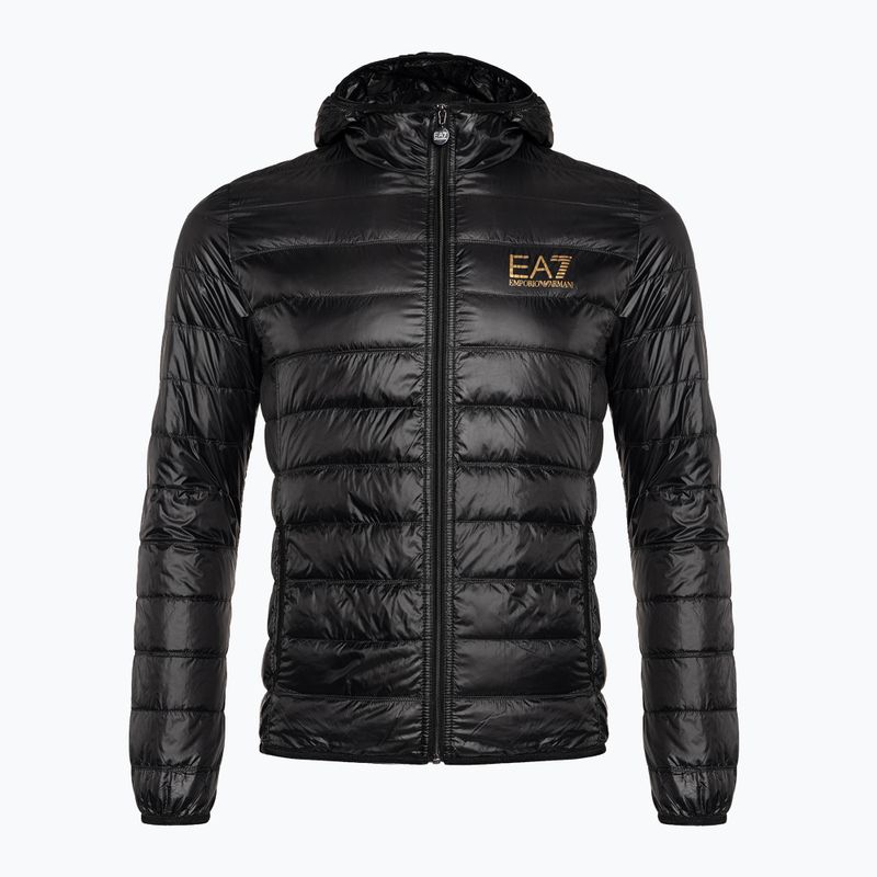 Férfi dzseki EA7 Emporio Armani Train Core ID Down Light Hoodie black/gold logo 7