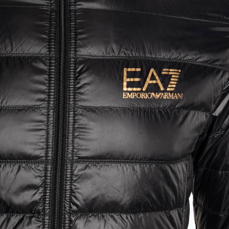 Férfi dzseki EA7 Emporio Armani Train Core ID Down Light Hoodie black/gold logo 9