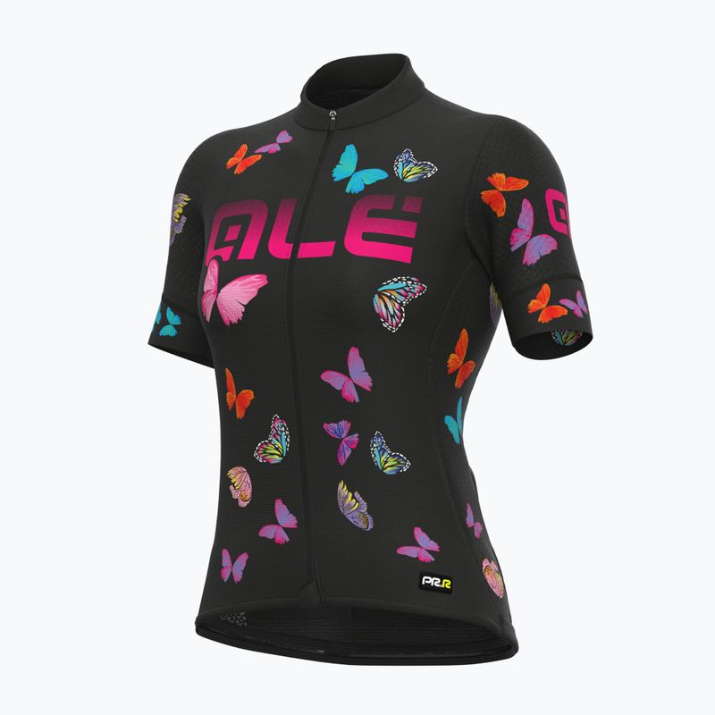 Női kerékpáros mez Alé Maglia Donna MC Butterfly fekete L21169401