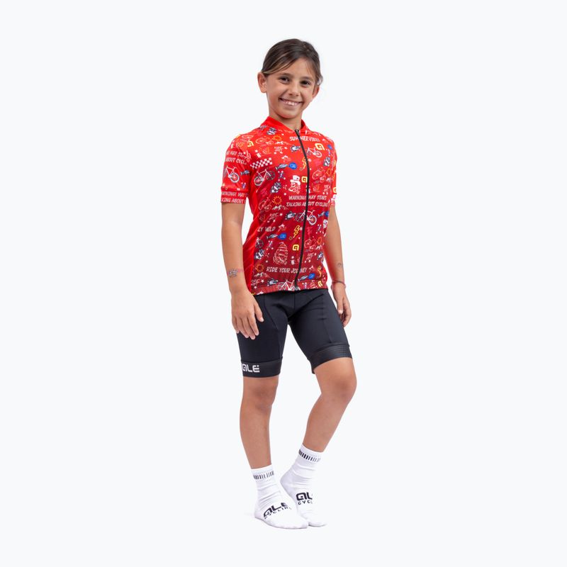 Gyermek kerékpáros mez Alé Maglia Mc Vibes piros L22228405 4