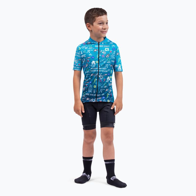 Gyermek kerékpáros mez Alé Maglia Mc Vibes kék L22228461 2