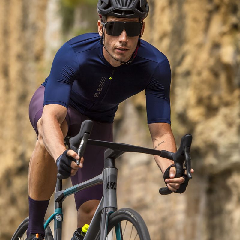 Férfi kerékpáros mez Alé Color Block navy blue 8