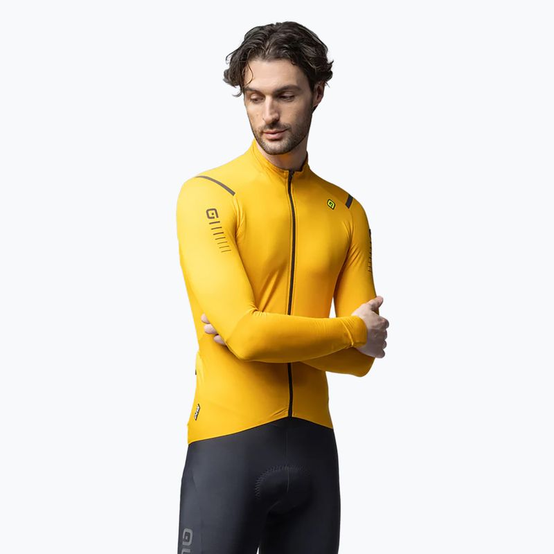 Férfi kerékpáros pulóver Alé Warm Race yellow