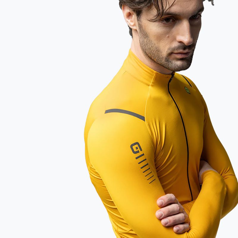 Férfi kerékpáros pulóver Alé Warm Race yellow 3