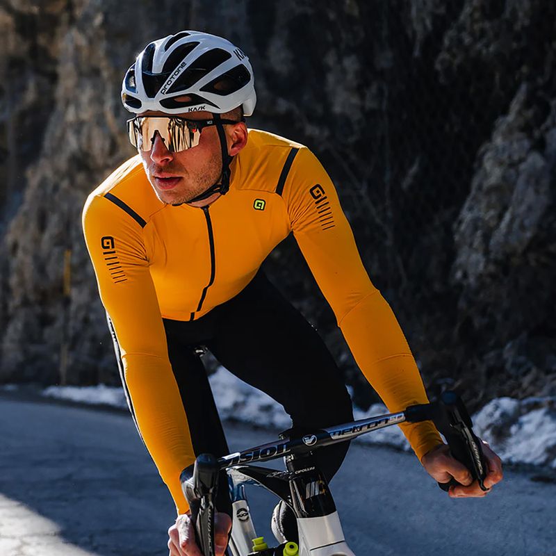 Férfi kerékpáros pulóver Alé Warm Race yellow 8