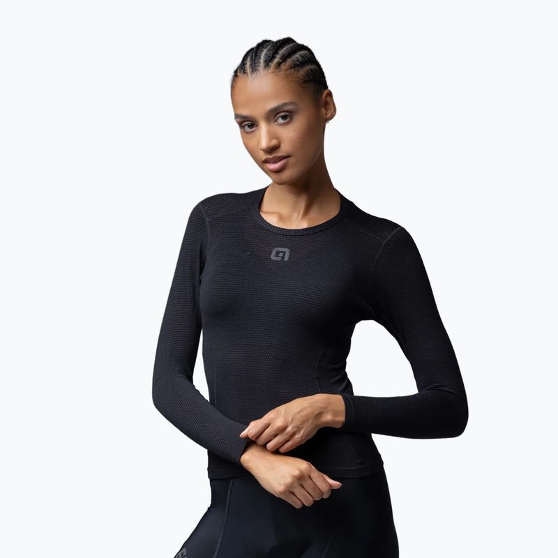 Női kerékpáros izzadságelvezető felső Alé Merino LS nero/black 3
