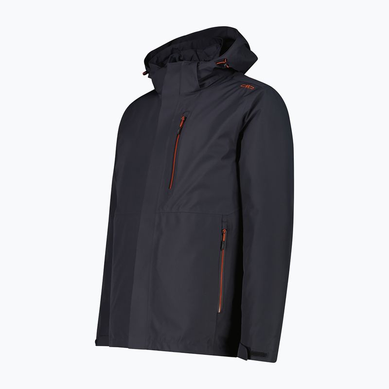 Férfi bélelt kabát CMP 36Z2257D Zip Hood Detachable Inn antracite 3