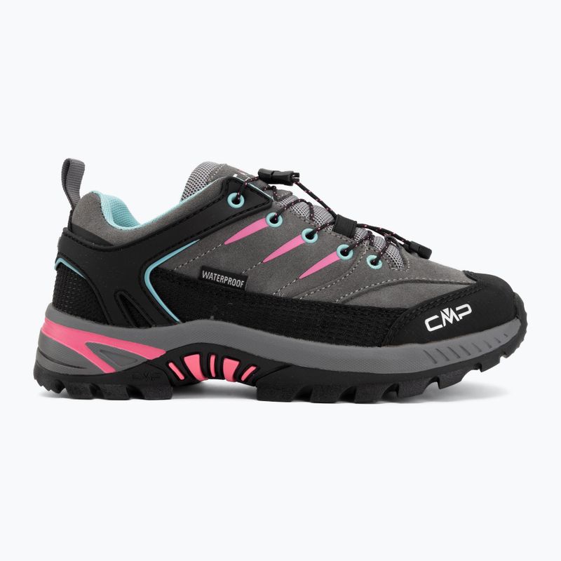 Gyermek túracipők CMP Rigel 2.0 Low Waterproof grey/acquarius/pink fluo 2