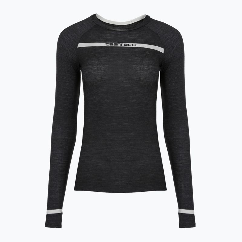 Női kerékpározás hosszú ujjú Castelli Merino Seamless Baselayer W fekete