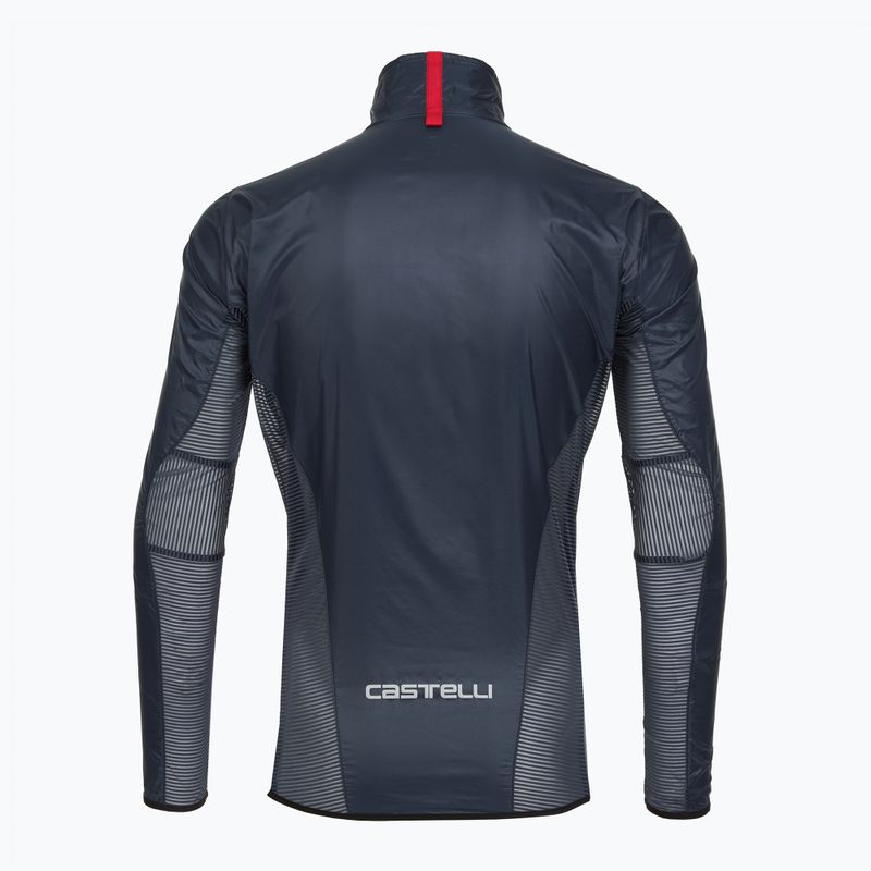 Férfi kerékpáros kabát Castelli Aria Shell belga kék 2