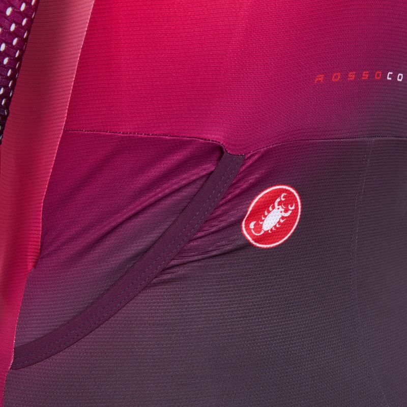 Női kerékpáros overall Castelli Free Sanremo 3 SS In dark night shade/vivid orange-bright rose 6
