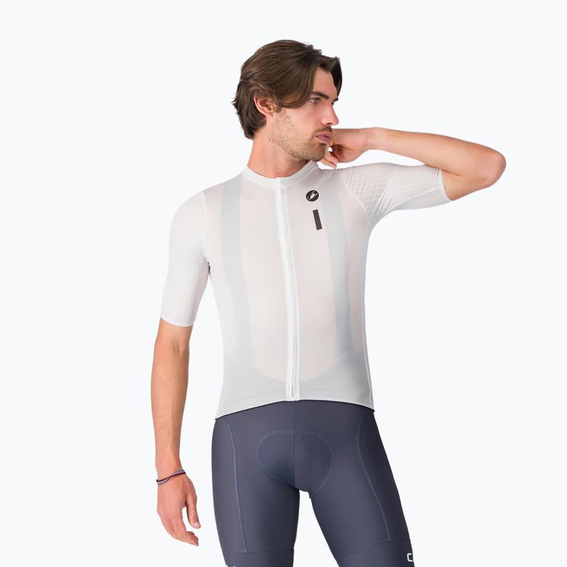 Férfi kerékpáros mez Castelli Drittone Logo white/black