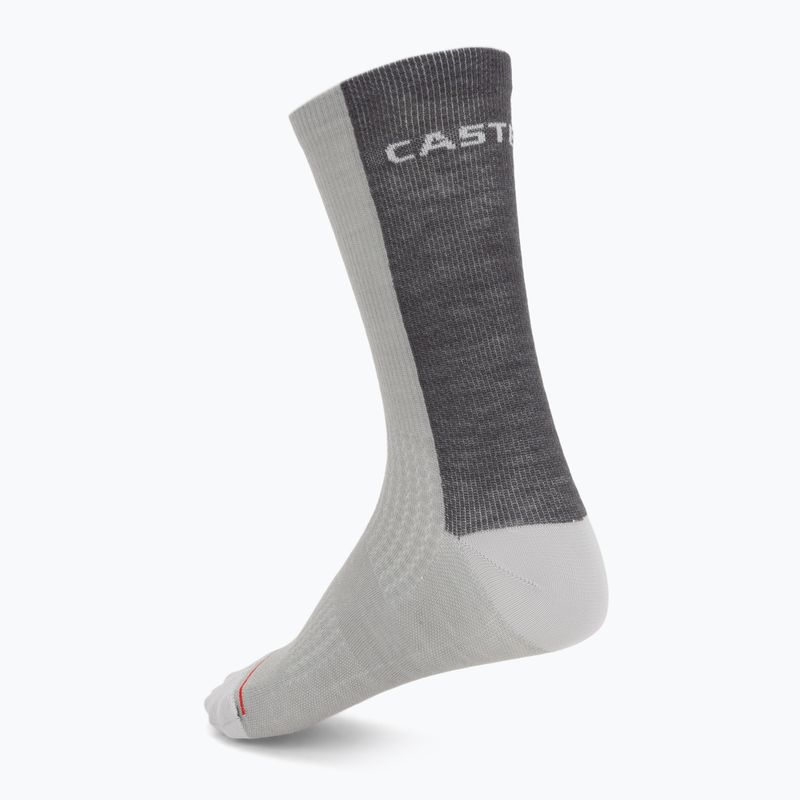 Férfi zokni Castelli Castelli Logo 18 Merino Sock silver gray/dark gray 2