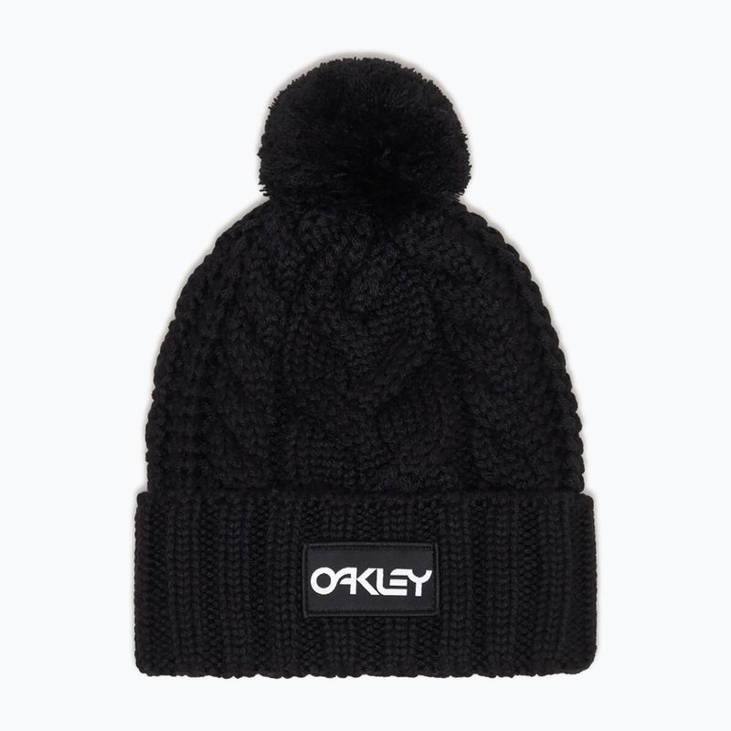 Oakley Harper Pom Beanie fekete/fehér logós téli sapka