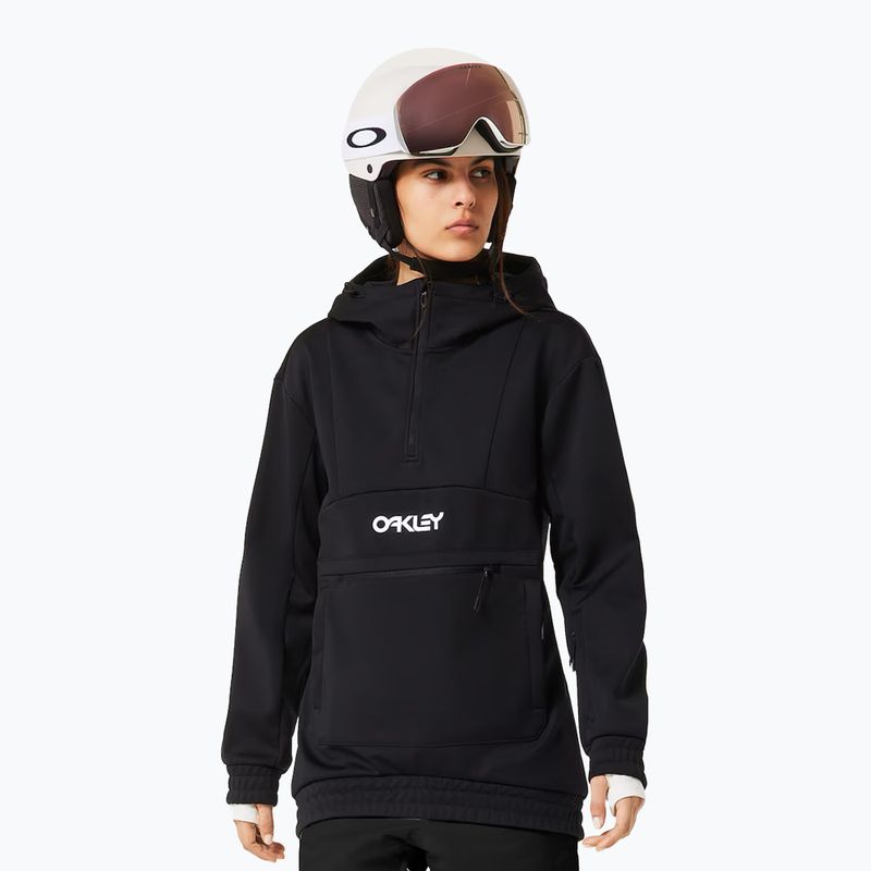 Női softshell kapucnis pulóver Oakley TNP Nose Grab Softshell Hoodie blackout/white