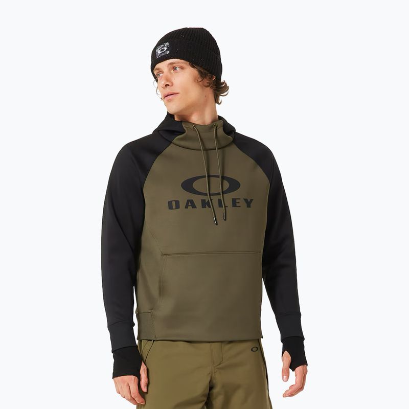 Férfi snowboard kapucnis pulóver Oakley Sierra DWR Fleece Hoody 2.0 army green