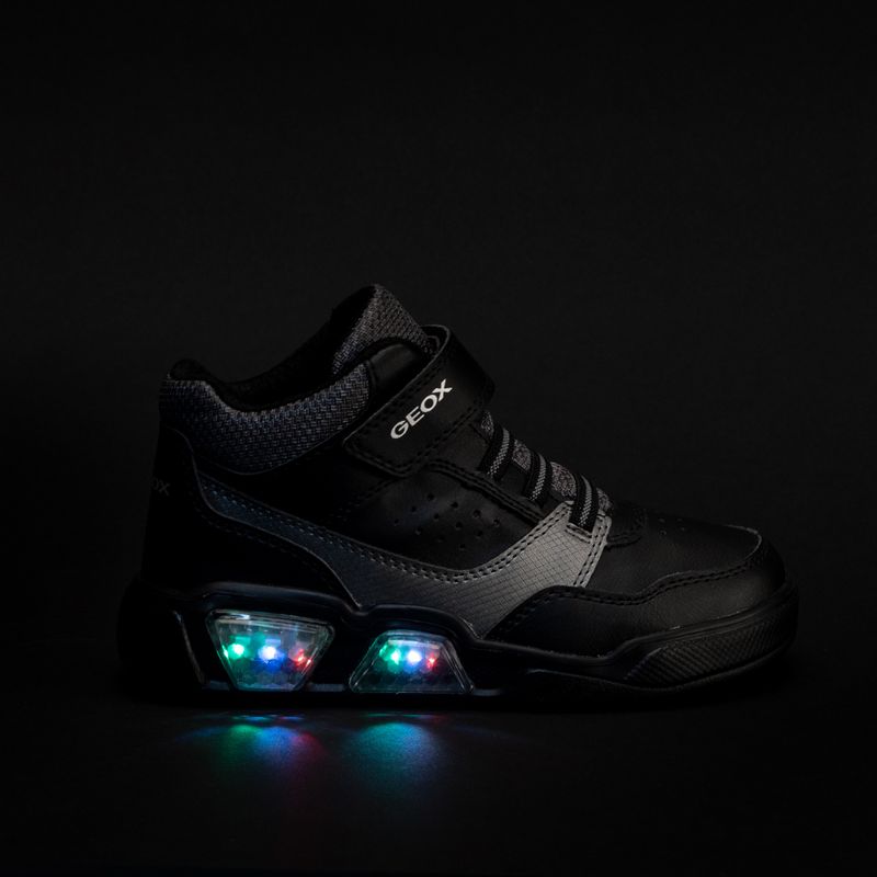 Geox Illuminus fekete/sötétszürke gyermekcipő 7
