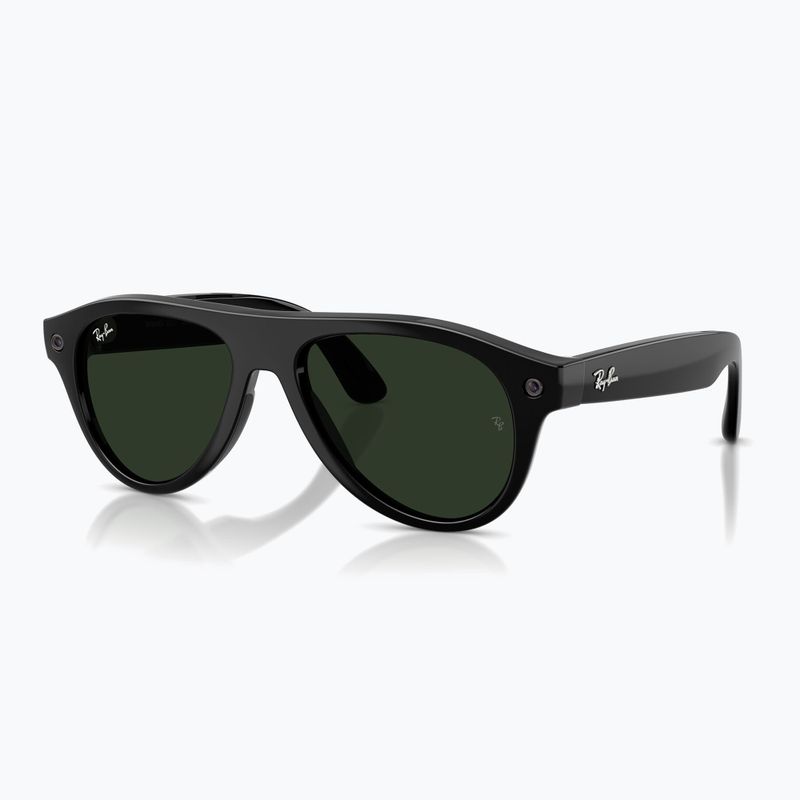 Kamerás szemüveg Ray-Ban Meta Aviator shiny black/trs g. green 8