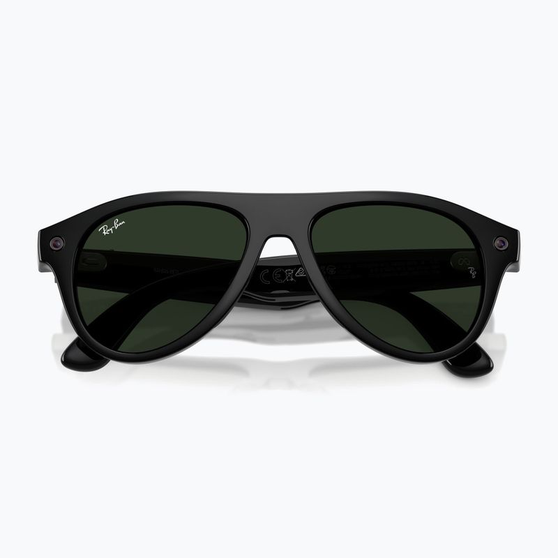 Kamerás szemüveg Ray-Ban Meta Aviator shiny black/trs g. green 9