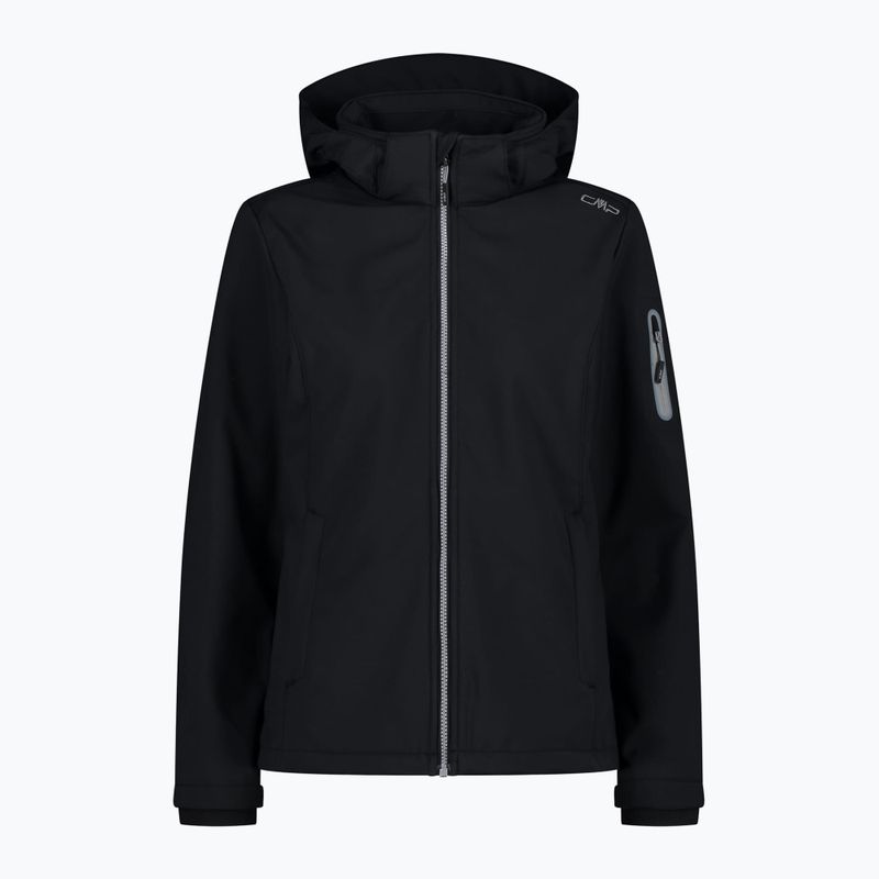 Női CMP Zip Hood softshell kabát fekete 39A5006