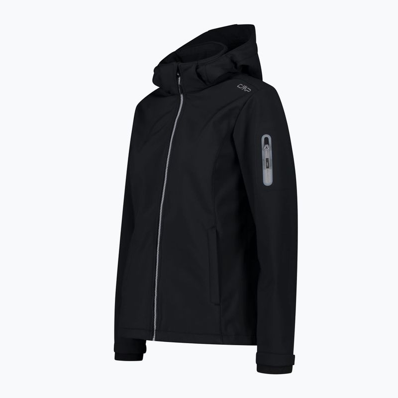 Női CMP Zip Hood softshell kabát fekete 39A5006 2