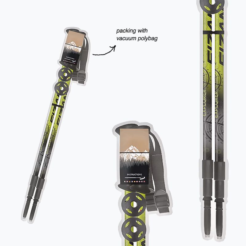 Fizan Explorer lime/szürke túrabotok 3