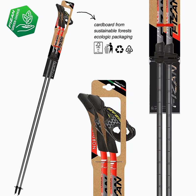Nordic walking botok Fizan Carbon Pro Impulse piros 3