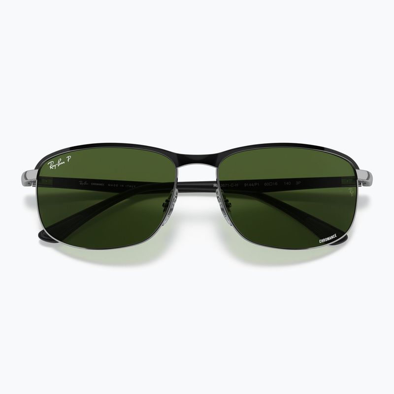 Napszemüveg Ray-Ban Rb3671 Polarized+ Lenses black silver/dark green polarized+ 3
