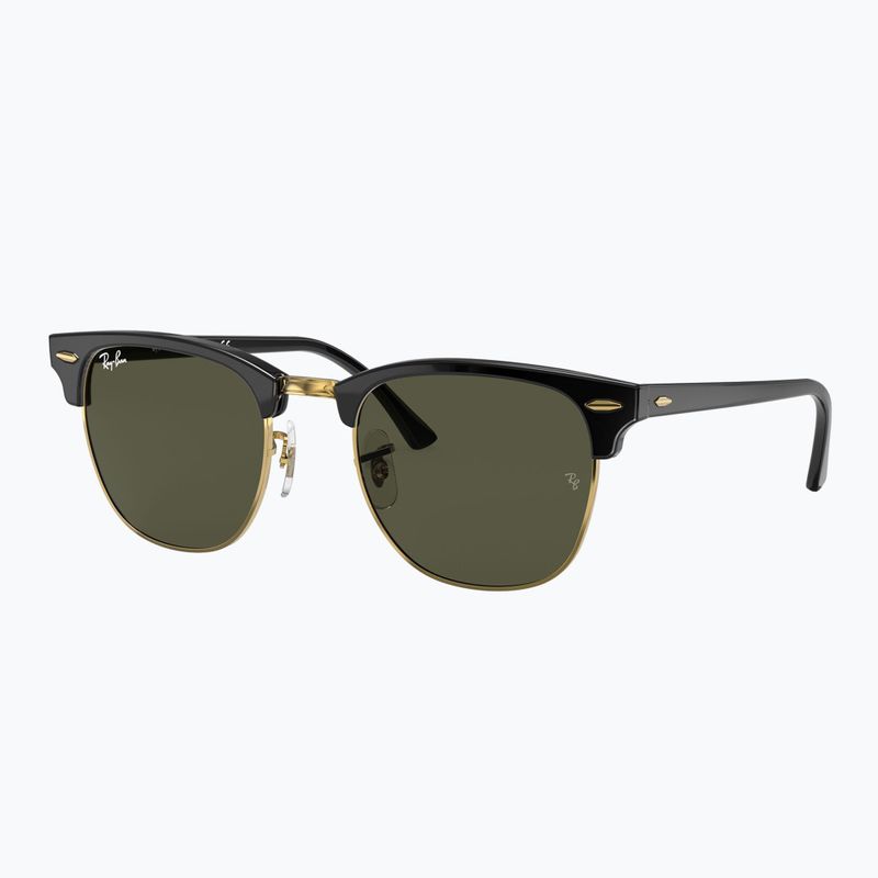 Napszemüveg Ray-Ban Clubmaster Classic black/gold/green g-15 4